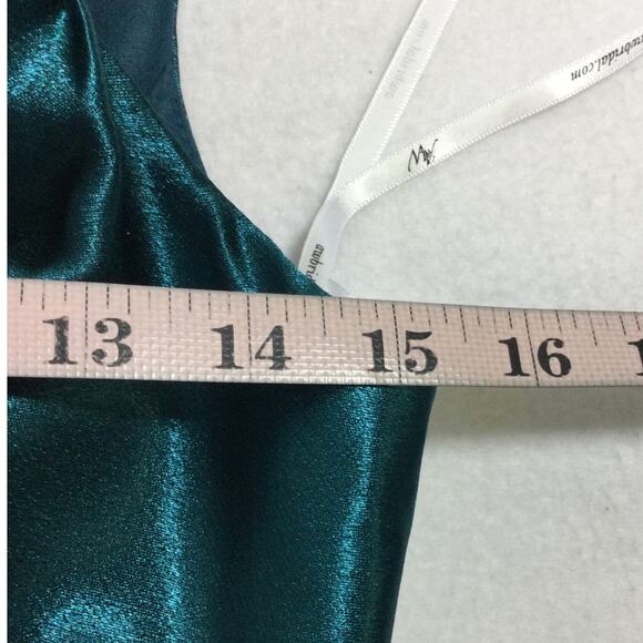 AW BRIDAL SZ 2 XS Deep Lake teal one shoulder asymmetrical party dress NEW B127 - Picture 5 of 7